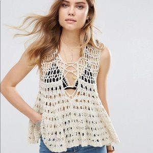 Free People crochet tank top